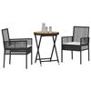 vidaXL Hage Bistro Sett 3 pcs Svart Poly rattan