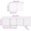 vidaXL Hundeport sammenleggbar 12 paneler hvit 960 cm poppeltre