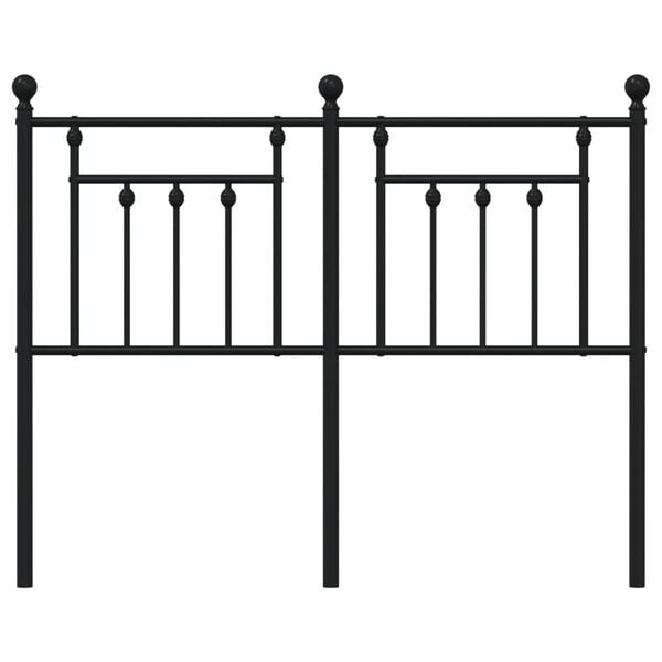 vidaXL Utskiftbar sengegavl i metall svart 120 cm