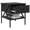 vidaXL Nattbord 2 pcs Svart eik 40 x 42 x 45 cm Ingeni&oslash;rtre og metall
