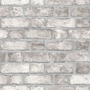 Homestyle Veggtapet Brick Wall gr&aring; og gr&aring;hvit