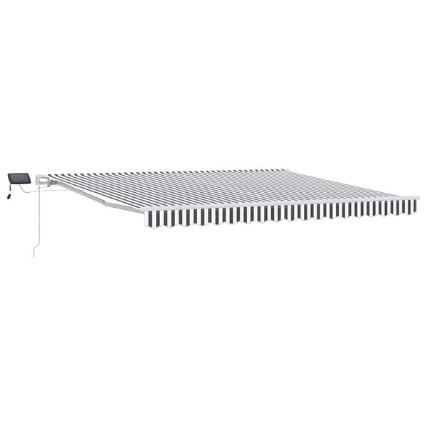 vidaXL Manuell uttrekkbar markise med LED antrasitt og hvit 400x300 cm