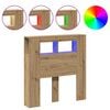 vidaXL Sengegavl med LED artisan eik 100x18,5x103,5 cm konstruert tre