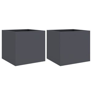 vidaXL Plantekasser 2 stk antrasitt 32x30x29 cm kaldvalset st&aring;l