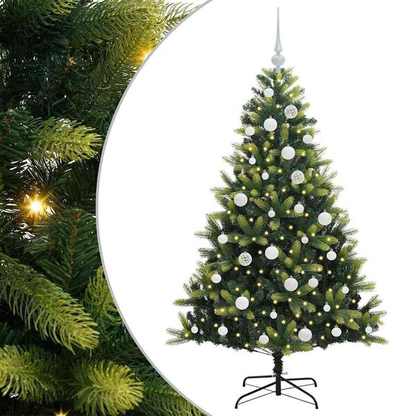vidaXL Kunstig Hengt Julegran med 150 LED-lys grønn 150 cm PVC og PE