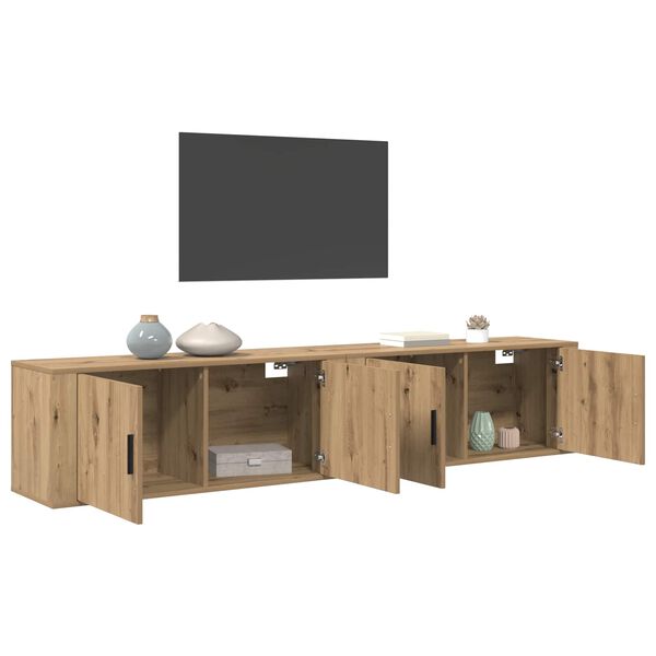 vidaXL Veggmontert TV-hylle sett 2 pcs Artisan Eik 100 x 34,5 x 40 cm
