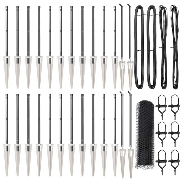 vidaXL Gjerdep&aring;le Gr&aring; 50 x 0,8 m (25 mm nett) St&aring;l og PVC