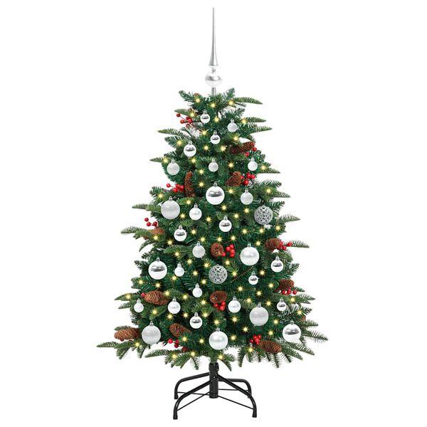 vidaXL Kunstig juletre med 150 LED gr&oslash;nn 120 cm PVC og Metall og Plast