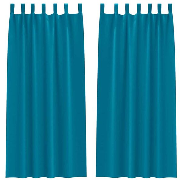 vidaXL Mørkleggende Gardiner med Ringer 2 pcs Turkis 245 x 140 cm