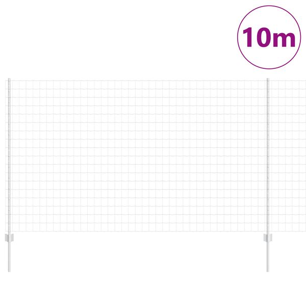 vidaXL Gjerde og Støtte sølv 1,4 x 10 m Stål