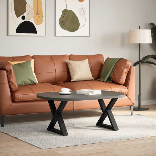 vidaXL Salongbordben 2 stk svart 50x(42-43,3) cm stål