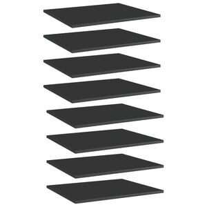 vidaXL Hylleplater 8 stk h&oslash;yglans svart 60x50x1,5 cm konstruert tre
