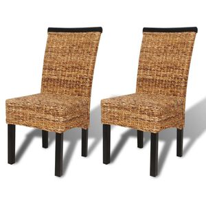 vidaXL Spisestoler 2 stk abaca og heltre mango