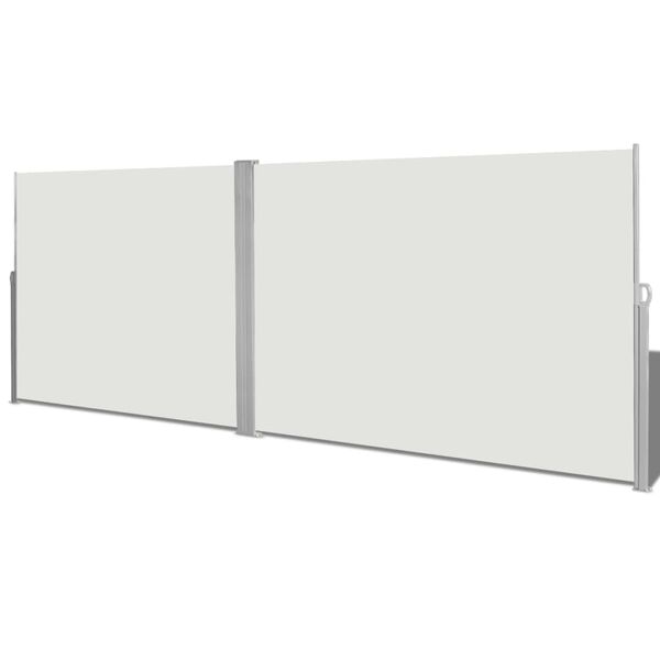 vidaXL Uttrekkbar sidemarkise 180x600 cm kremhvit