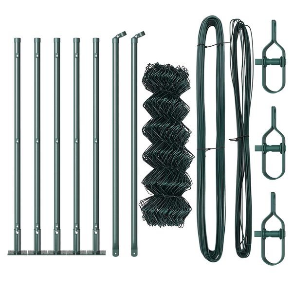 vidaXL Gjerdep&aring;le gr&oslash;nn 10 x 0,6 m (40 x 40 mm mesh) St&aring;l og PVC