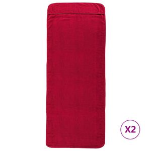 vidaXL Strandh&aring;ndkl&aelig;r 2 stk burgunder 60x135 cm stoff 400 GSM
