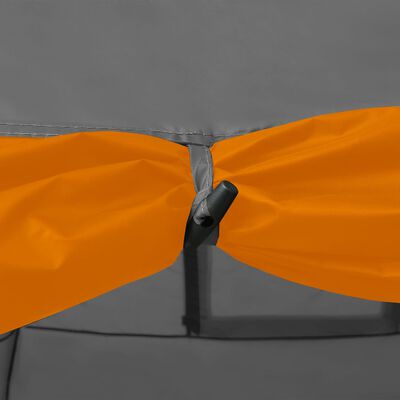 vidaXL Campingtelt igloformet 650x240x190 cm 8 personer grå og oransje