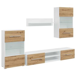 vidaXL TV-enheter med LED 5 deler artisan eik konstruert tre