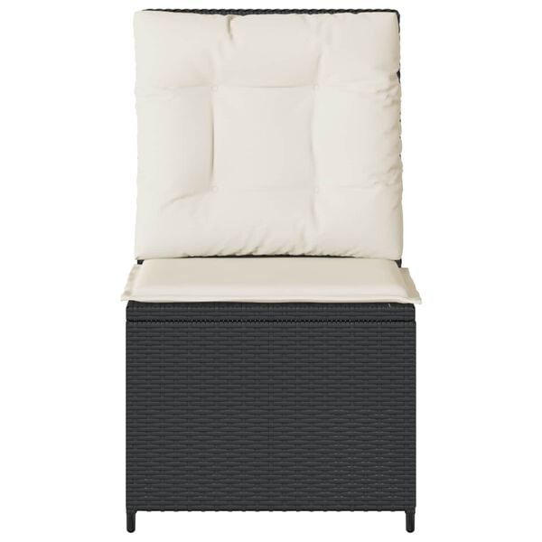 vidaXL Hagemøbelsofa med pute Svart og Kremhvit polyrotting