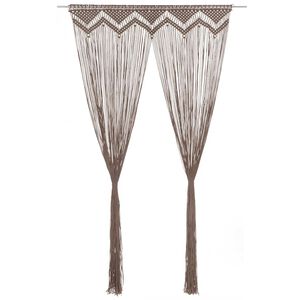 vidaXL Makram&eacute; gardin taupe 140x240 cm bomull