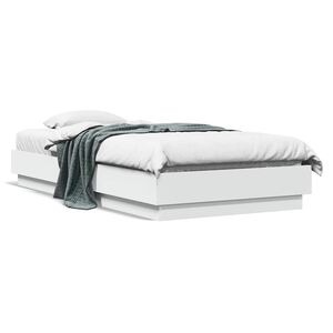 vidaXL Sengeramme hvit 90x190 cm konstruert tre