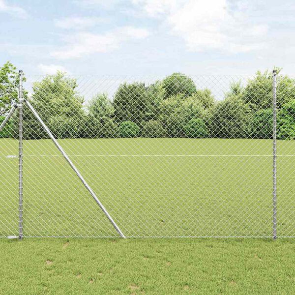 vidaXL Gjerdep&aring;le s&oslash;lv 10 x 1,6 m (40 x 40 mm mesh) St&aring;l