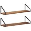vidaXL Vegghyller 2 stk. Gammelt tre 60 x 16 x 15,5 cm