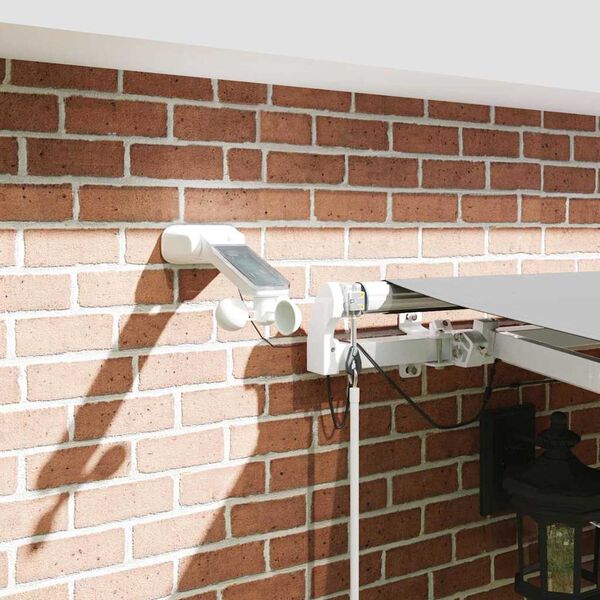 vidaXL Markiseramme med LED -stripelys Hvit 500 &times; 350 cm Aluminium