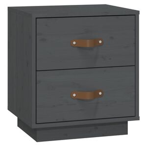&nbsp;vidaXL Nattbord gr&aring; 40x34x45 cm heltre furu