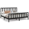vidaXL Sengeramme svart heltre furu 180x200 cm Super King