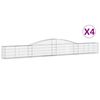 vidaXL Gabionkurver buede 4 stk 400x30x40/60 cm galvanisert jern