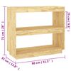 vidaXL Bokhylle 80x35x71 cm heltre furu