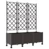 vidaXL Hageplanter med espalier og hjul 3 stk. Brun 120 x 40 x 149 cm