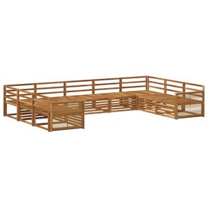 vidaXL Utend&oslash;rs sofa-sett 9 pcs Naturlig Solid akasietre