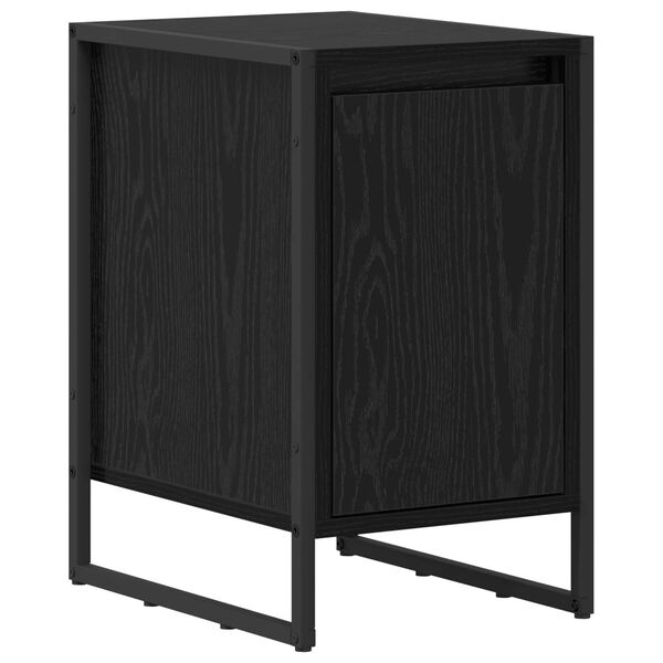 vidaXL Nattbord Svart Eik 39,5 x 30 x 50 cm Konstruert tre