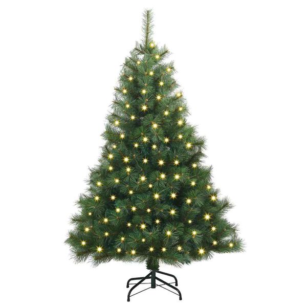 vidaXL Kunstig juletre med 150 LED med stativ gr&oslash;nn 150 cm PE og PVC