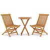 vidaXL Hagespisestuesett 3 deler heltre teak