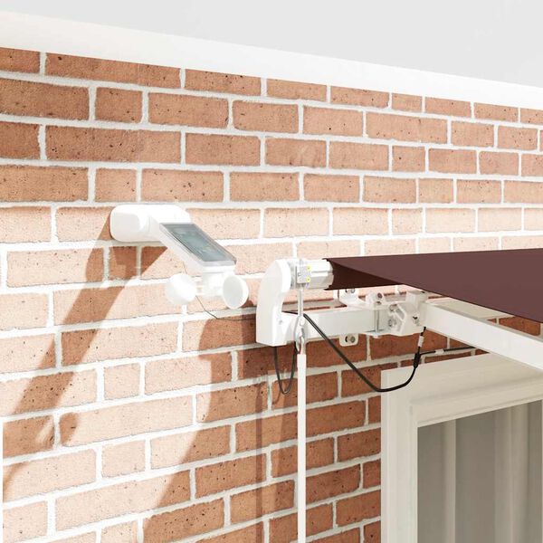 vidaXL Automatisk uttrekkbar markise med LED brun 300x250 cm