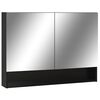 vidaXL Speilskap med LED svart 80x15x60 cm MDF