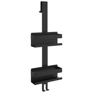 vidaXL Hengende dusjhylle matt svart b&oslash;rstet 304 rustfritt st&aring;l