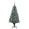 vidaXL Kunstig juletre med LED og kulesett og kongler 210 cm