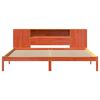 vidaXL Seng med bokhylle uten madrass voksbrun 200x200 cm heltre furu