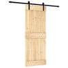 vidaXL Skyved&oslash;r Naturlig og svart 80 x 210 cm Massiv Furu Tre