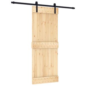 vidaXL Skyved&oslash;r Naturlig og svart 80 x 210 cm Massiv Furu Tre