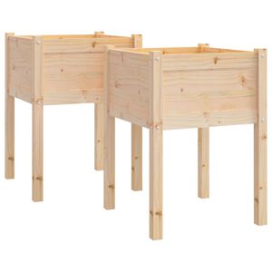vidaXL Plantekasser 2 stk 50x50x70 cm heltre furu