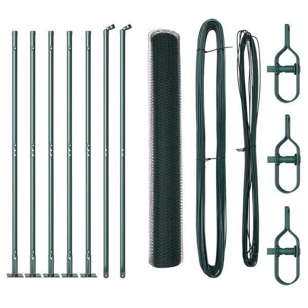 vidaXL Gjerdep&aring;le gr&oslash;nn 10 x 1,2 m (25 mm maske) St&aring;l og PVC