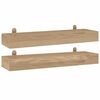 vidaXL Vegghyller 2 stk 60x15x4 cm heltre teak