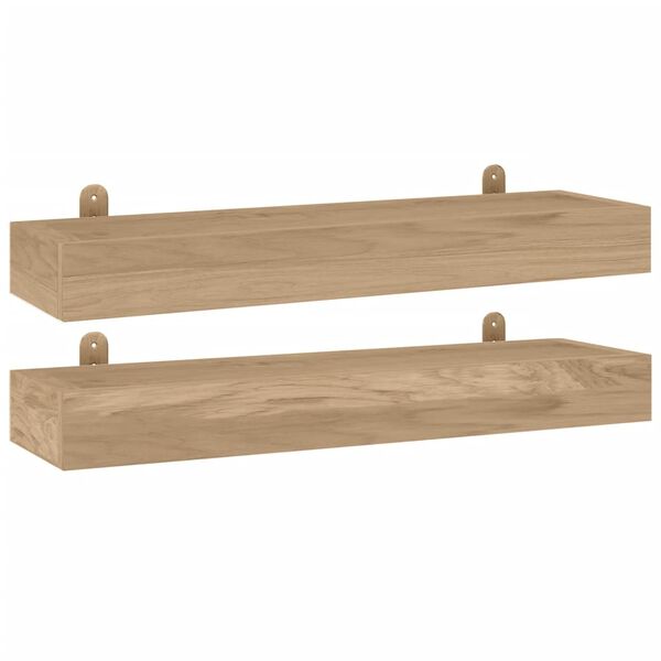 vidaXL Vegghyller 2 stk 60x15x4 cm heltre teak