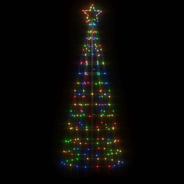 vidaXL LED Juletre med Spikes 220 LED Fargerike 180 cm