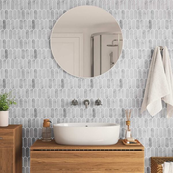 vidaXL Dekorative klistremerker 10 pcs Gr&aring; marmor 30 x 30 x 0,8 cm